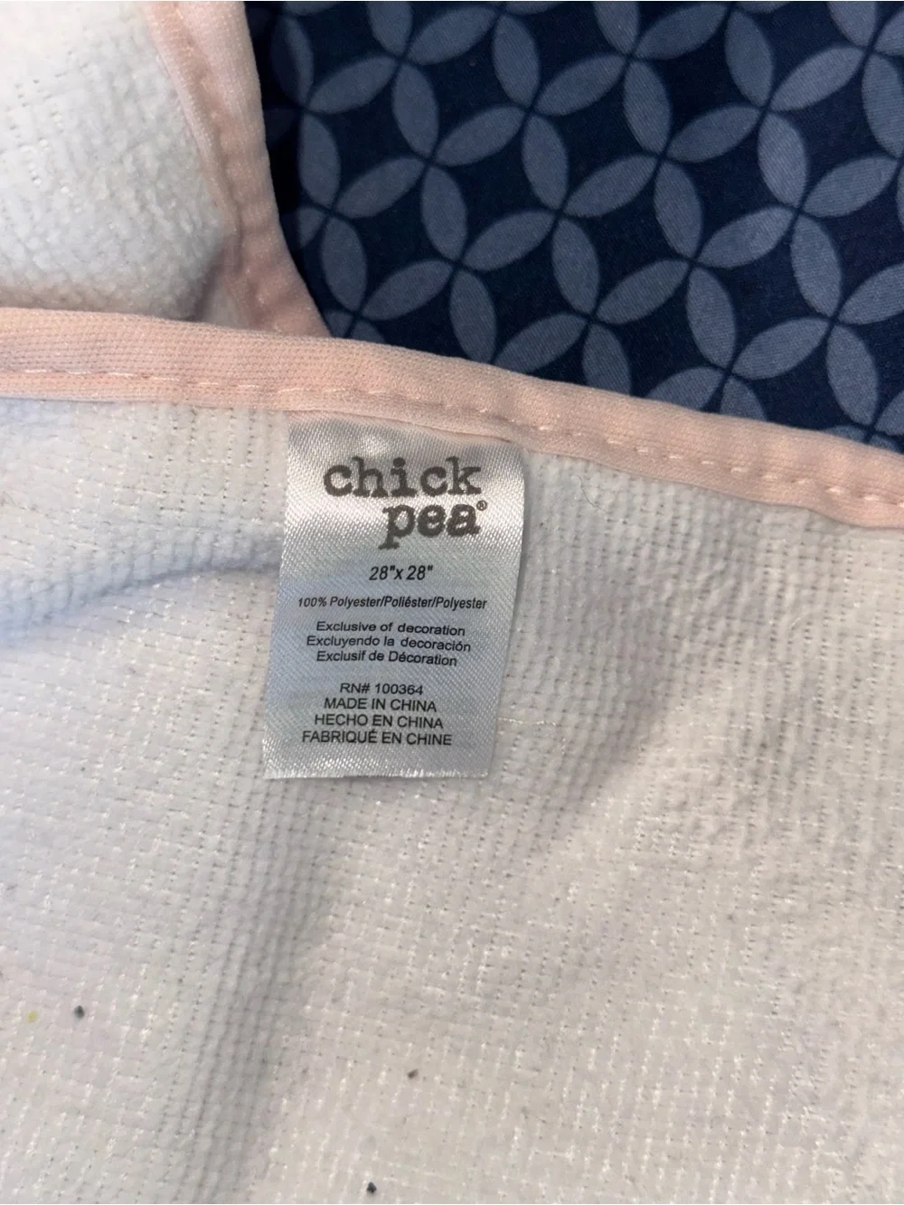 chick pea White Baby Hooded Towel with Pink Trim and Daisy Embroidery